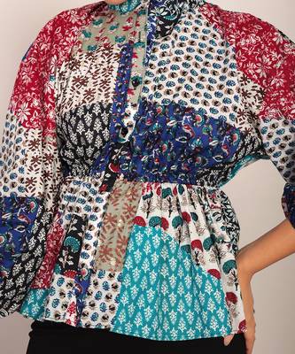 Multi cotton geometric top 5