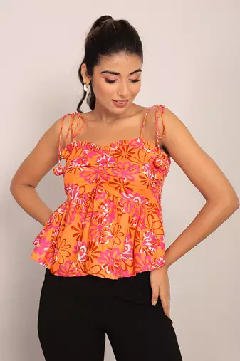 Multi cotton floral top