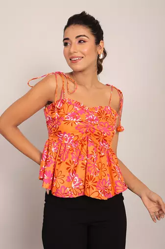 Multi cotton floral top