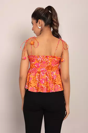 Multi cotton floral top