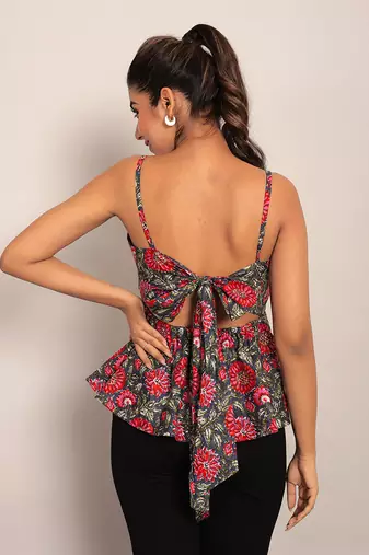 Multi cotton floral top
