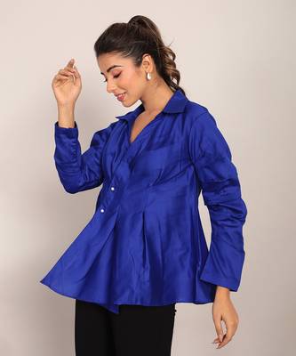 Blue glaze cotton solid top 4