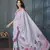 Lavender Designer Weaving Handloom Linen Saree With Blouse