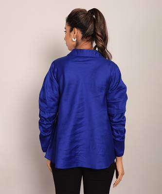 Blue glaze cotton solid top 6