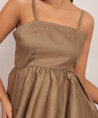 Khaki green glaze cotton solid top 5