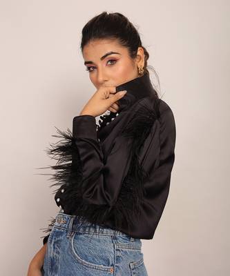 Black satin solid top 3