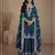Blue embroidered silk semi-stitched salwar suit