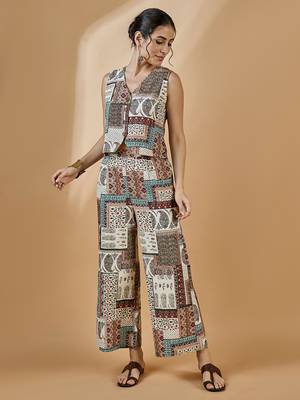 Winered women waistcoat and pant co-ord set 1
