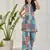 Winered women light blue printed halter neck co-ord set