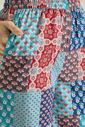 Winered women light blue printed halter neck co-ord set