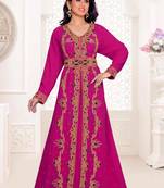 Wine color luxurious full sleeves Handmade Moroccan Kaftan.