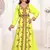 Yellow color full sleeves Handmade Moroccan Kaftan