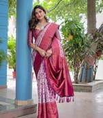 Faux banarasi Art Silk Fabric With Designer Tassels And Heavy Rich Pallu