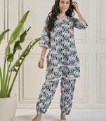 Winered women multicolor ikat print co-ord set