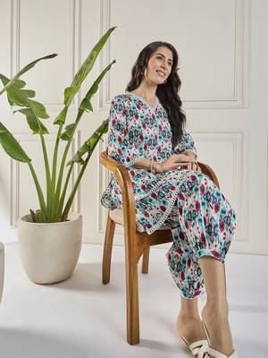 Winered women multicolor ikat print co-ord set 2
