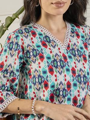 Winered women multicolor ikat print co-ord set 4