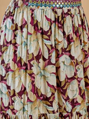 Winered women embroidered crop-top and skirt co-ord set 5