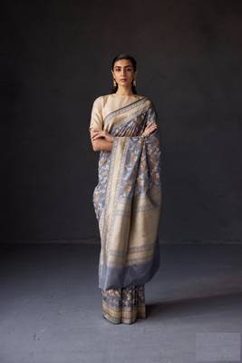 Designer Banarasi Soft silk Woven Saree With Blouse For Women'S 1