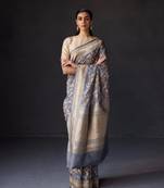 Designer Banarasi Soft silk Woven Saree With Blouse For Women'S