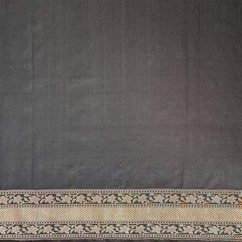 Black Silk Blend Woven Heritage Saree for Wedding 5