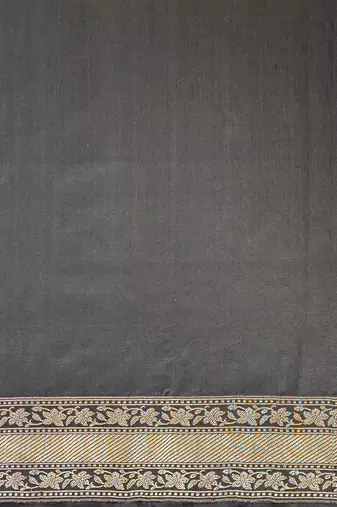 Black Silk Blend Woven Heritage Saree for Wedding