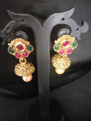 copper alloy multicolour necklace set with floral work 2