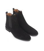Black suede-leather chelsea boots