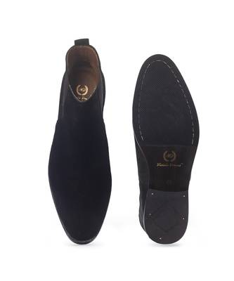 Black suede-leather chelsea boots 3