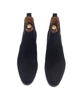 Black suede-leather chelsea boots 4