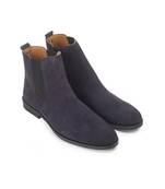 Navy suede-leather chelsea boots