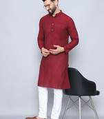 Pure cotton maroon  kurta