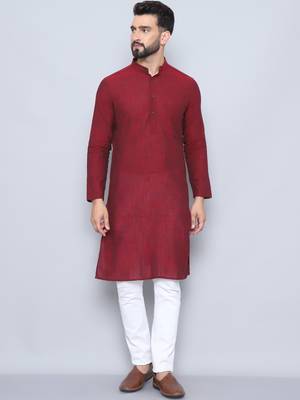 Pure cotton maroon  kurta 2