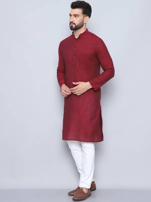 Pure cotton maroon  kurta 4