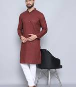 Pure cotton maroon  kurta