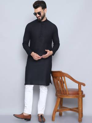 Pure cotton black  kurta 1