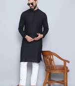 Pure cotton black  kurta