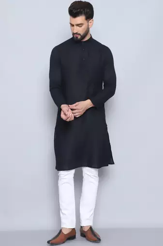 Pure cotton black  kurta