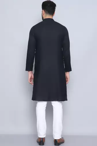 Pure cotton black  kurta
