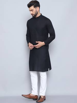 Pure cotton black  kurta 4