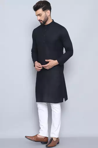 Pure cotton black  kurta
