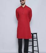 Pure cotton maroon  kurta