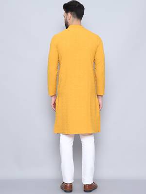 Loop button yellow kurta 3