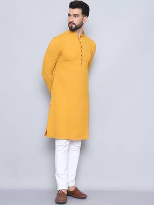 Loop button yellow kurta 4