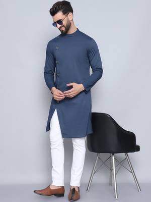 pure cotton blue kurta 1