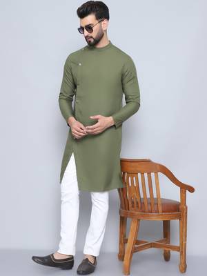 Pure cotton green sherwani  kurta 1