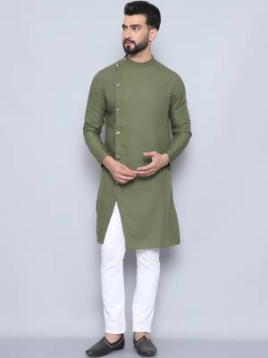 Pure cotton green sherwani  kurta 2