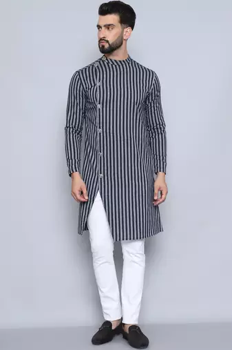 Pure cotton black sherwani  kurta