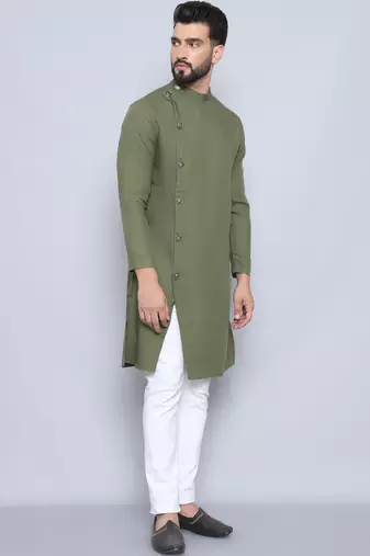 Pure cotton green sherwani  kurta
