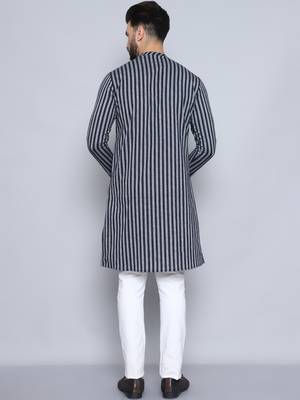 Pure cotton black sherwani  kurta 3