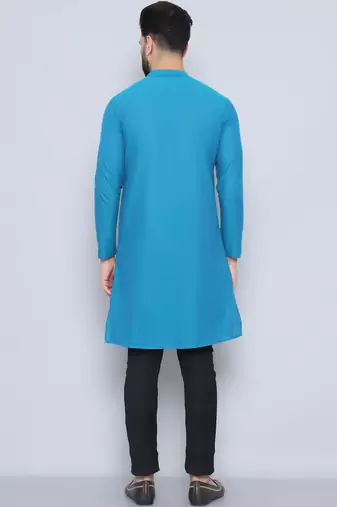 Pure cotton blue sherwani  kurta